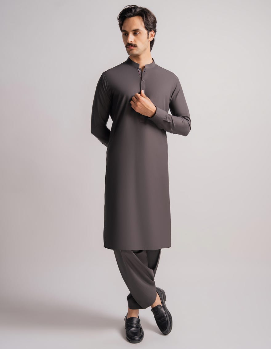DEEP GREY CASUAL KAMEEZ SHALWAR