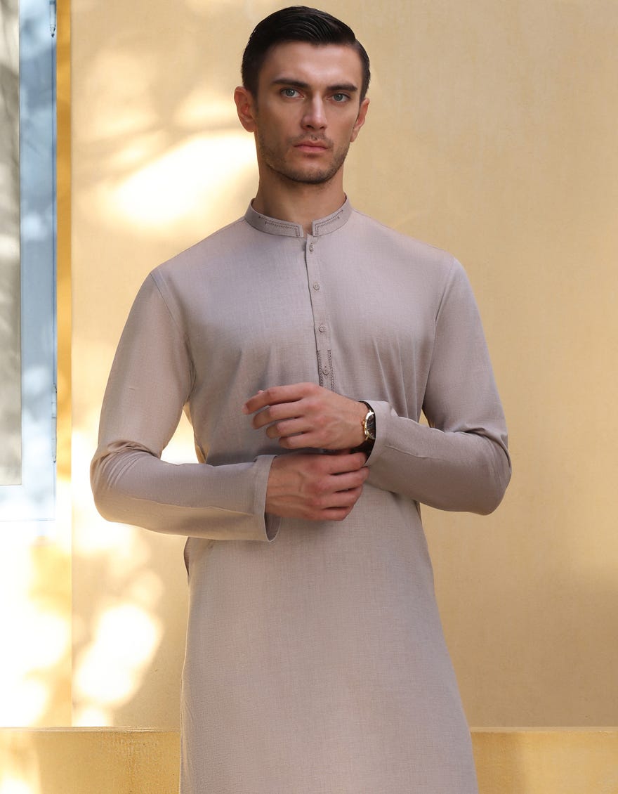 Chestnut Brown Cotton Men's Kurta | Jjk-A-34274