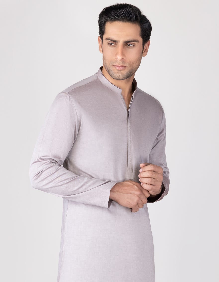 Hatched Red Cotton Men's Kurta | Jjk-A-34286