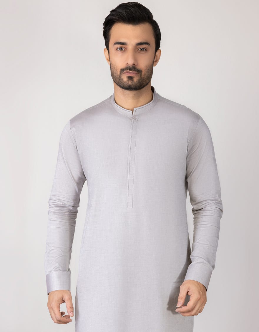 Grey Cotton Men's Kurta Pajama | Jjkp-S-34287