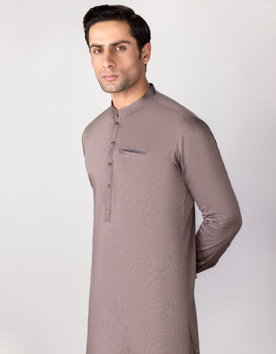 Hatched Purple Cotton Men's Kurta Pajama | Jjkp-S-34288