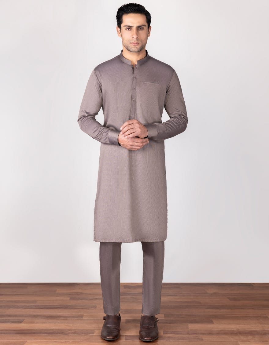 Hatched Rajand HATCHED PURPLE COTTON KURTA PAJAMA | JJKP-S-34288 – J.