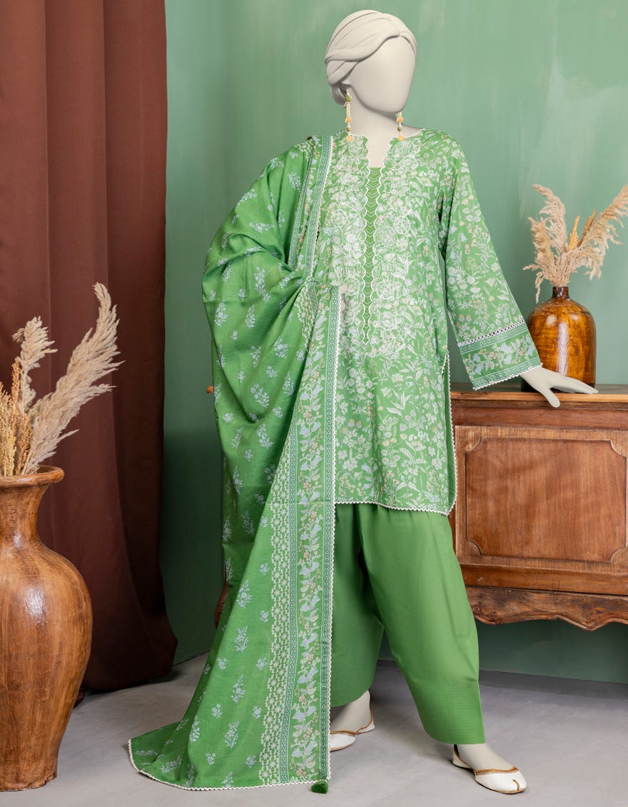 GREEN LAWN EMBROIDERED UNSTITCHED 3PC