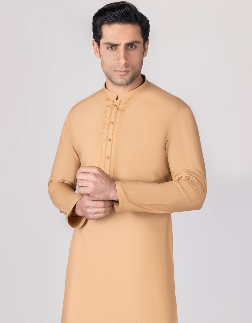 Light Rust  Men's Kurta | Jjk-S-34292