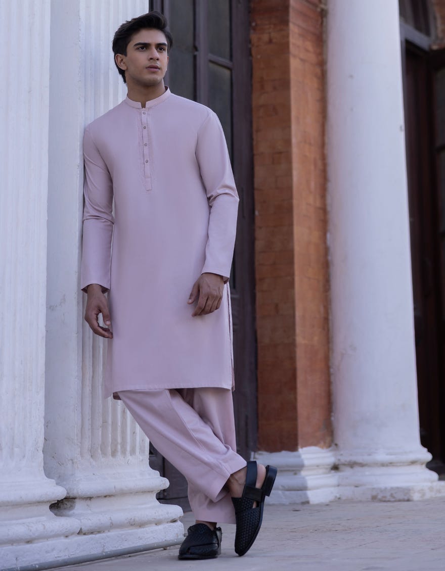 Powder Pink Cotton Teen Boy's Kameez Shalwar | Jtks-S-34307