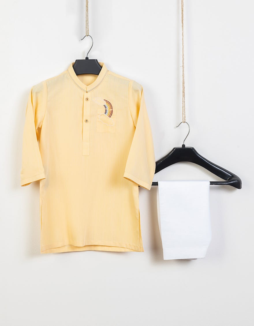Yellow Blended Kameez Shalwar | Jjiks-S-34329