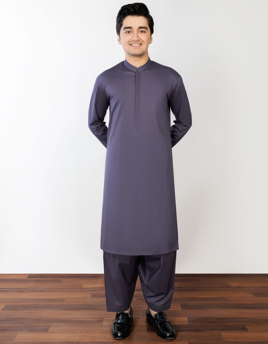 Purple Cotton Teen Boy's Kameez Shalwar | Jtks-S-34331