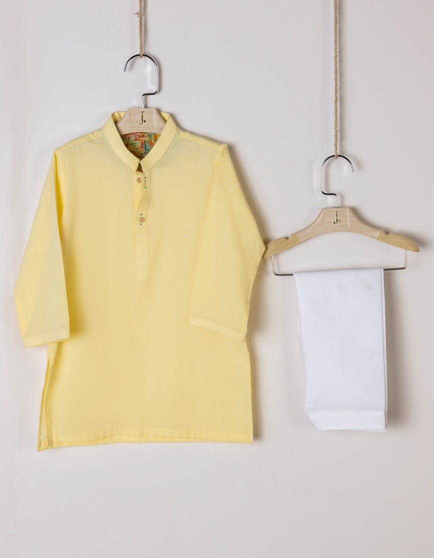Yellow Cotton Kameez Shalwar | Jjiks-S-34397