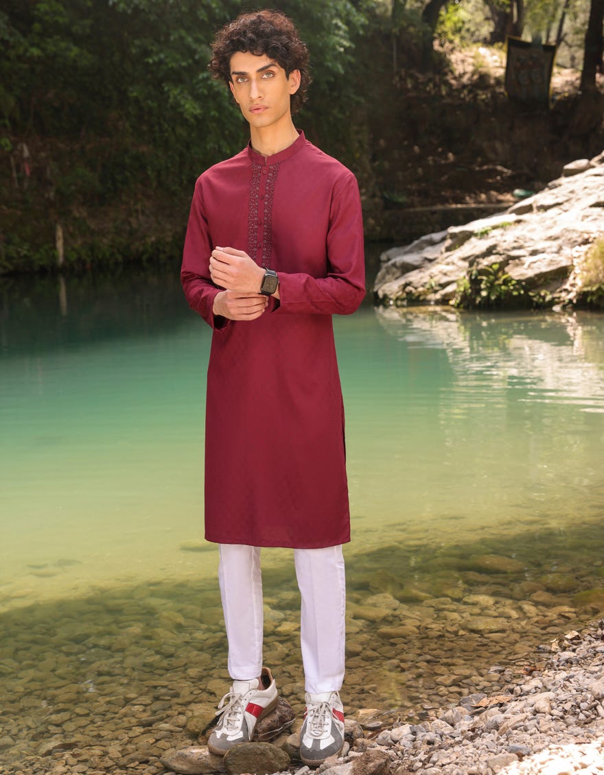 Sangria Blended Teen Boy's Kurta | Jtk-S-34412