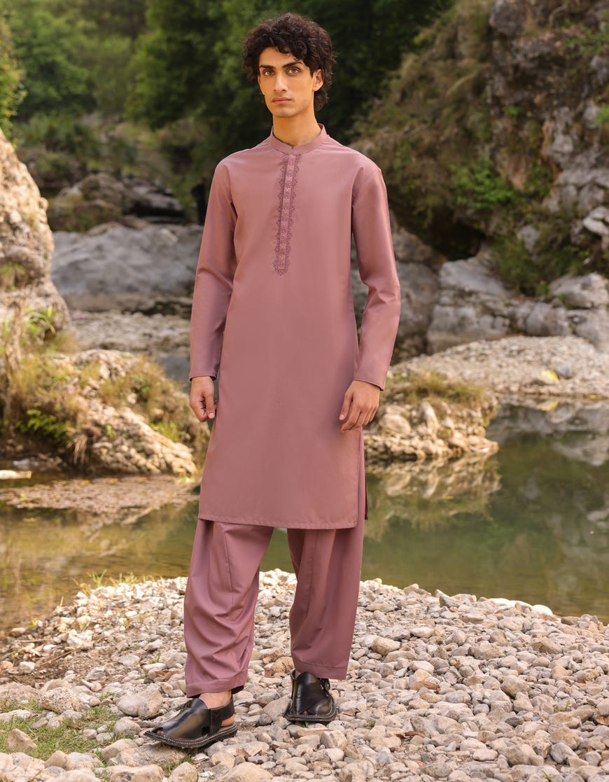 Rose Wood Blended Teen Boy's Kameez Shalwar | Jtks-S-34415
