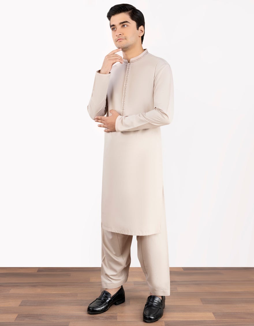 Fawn Blended Teen Boy's Kameez Shalwar | Jtks-S-34416