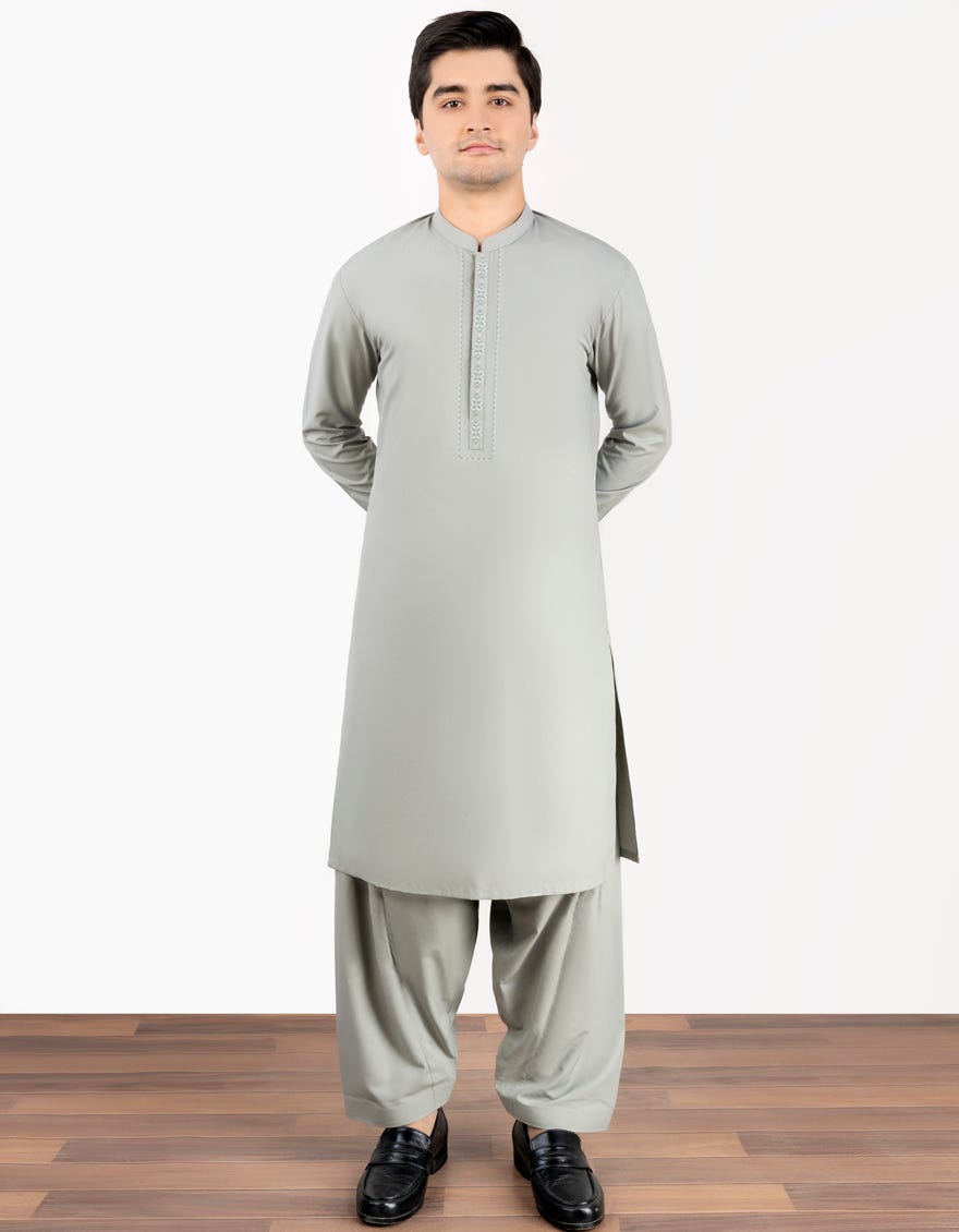 Jade Green Blended Teen Boy's Kameez Shalwar | Jtks-S-34417