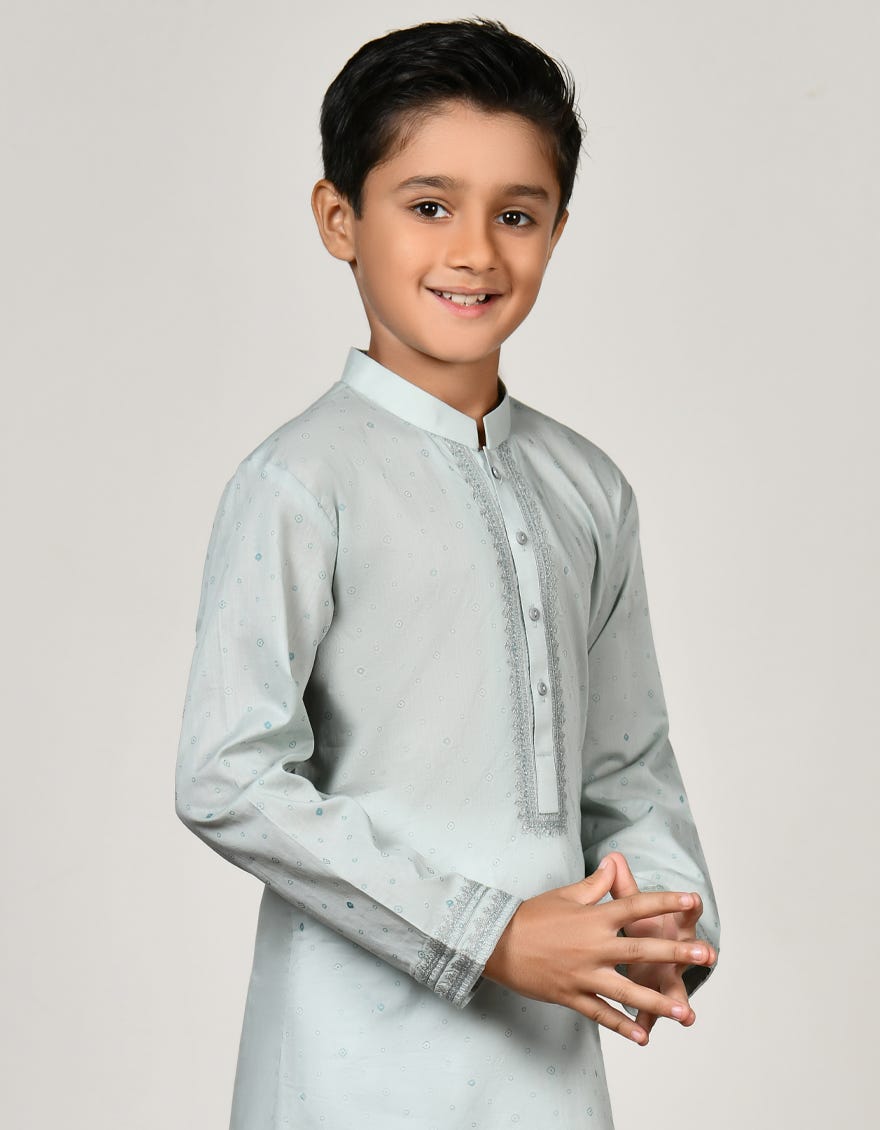 GREEN COTTON KURTA | JCK-S-34422