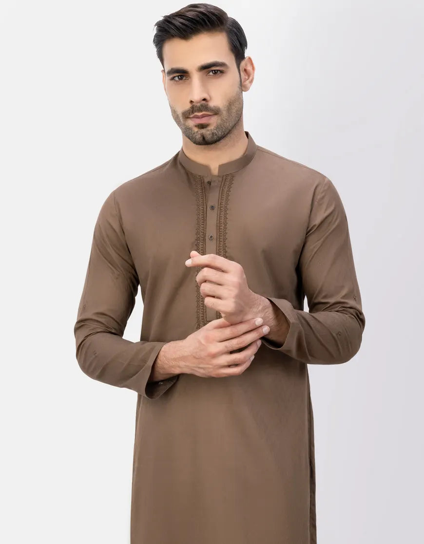 BROWN COTTON KURTA | JJK-S-34439
