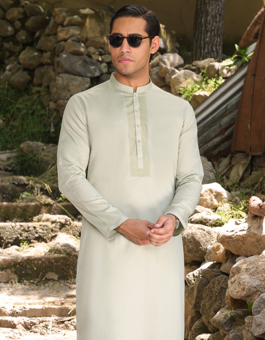 Green Cotton Men's Kurta Pajama | Jjkp-S-34453