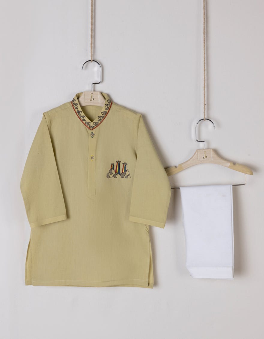 Light Green Cotton Kameez Shalwar | Jjiks-A-34466