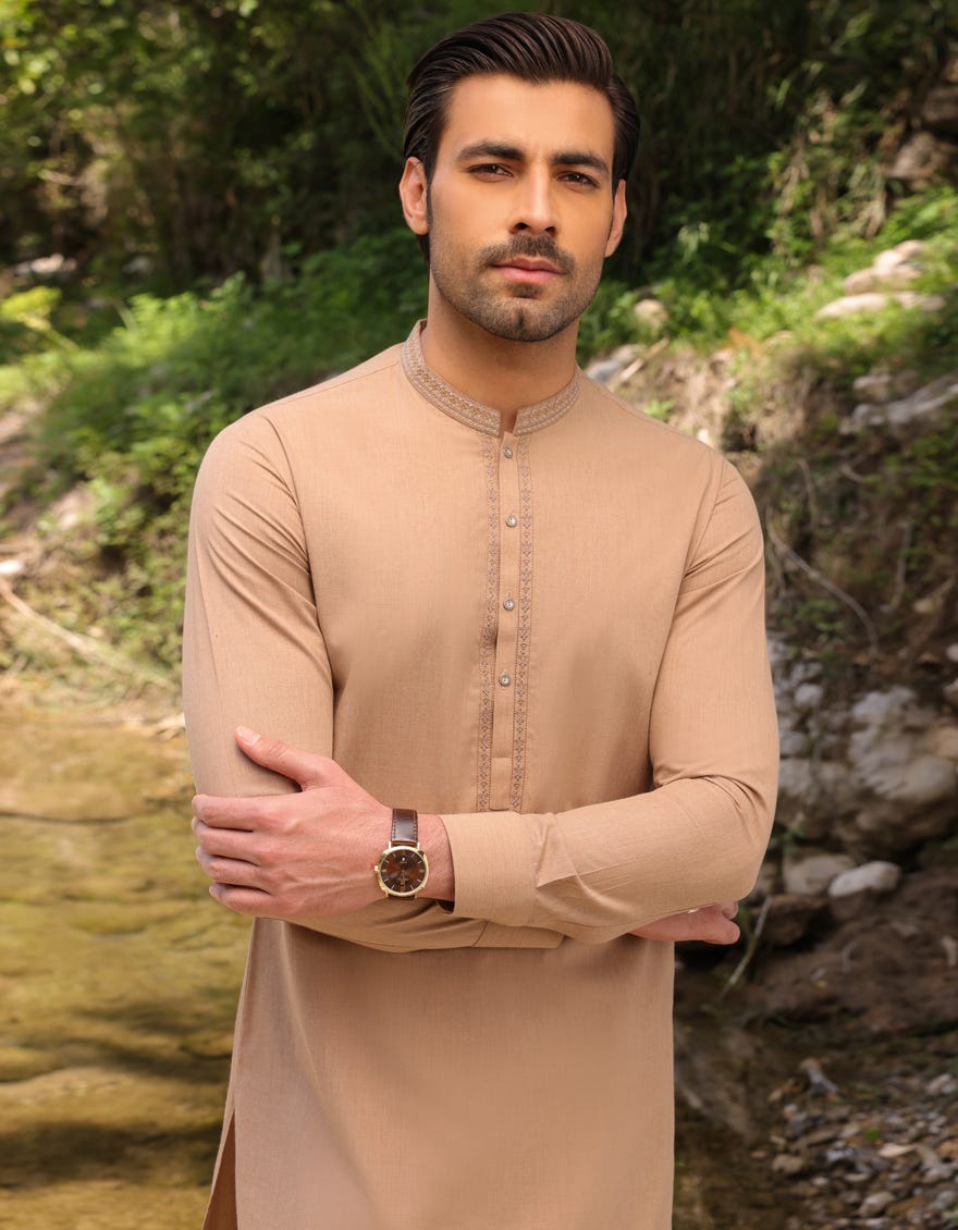 Sand Cvc Men's Kameez Shalwar | Jjks-S-34476