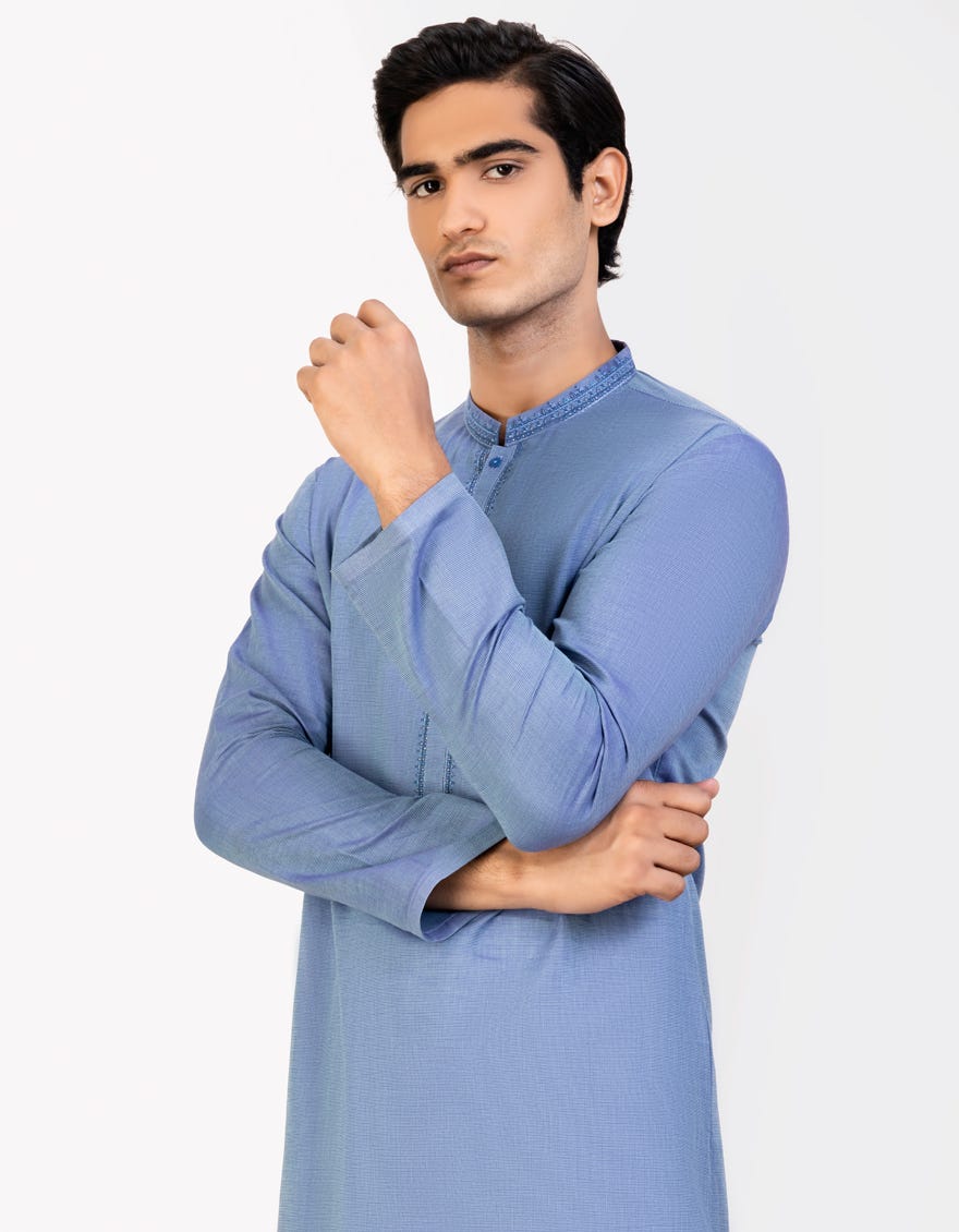 Violet Cotton Men's Kurta | Jjk-A-34491