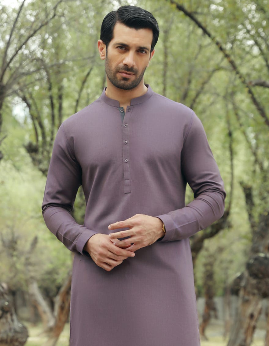 Deep Purple Cotton Men's Kurta | Jjk-S-34518