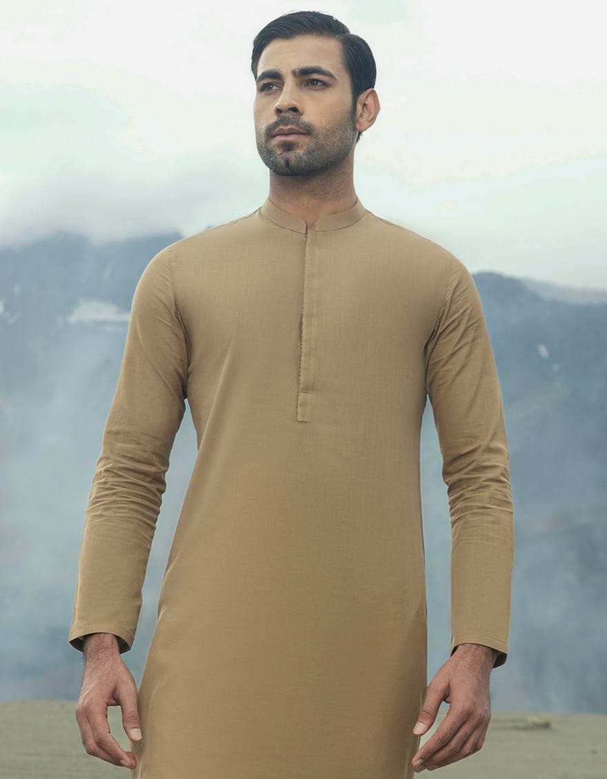 Sand Blended Men's Kurta | Jjk-S-34525
