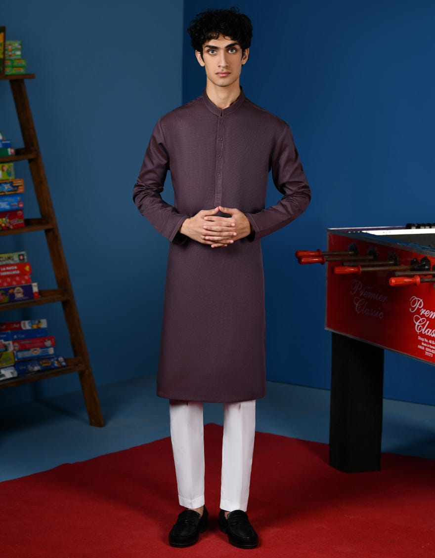 Brown Cotton Teen Boy's Kurta | Jtk-A-34567