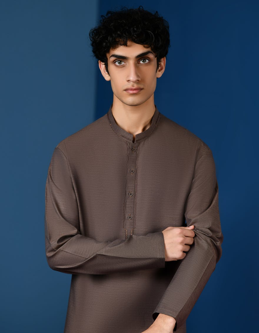 BROWN COTTON KURTA | JTK-A-34570