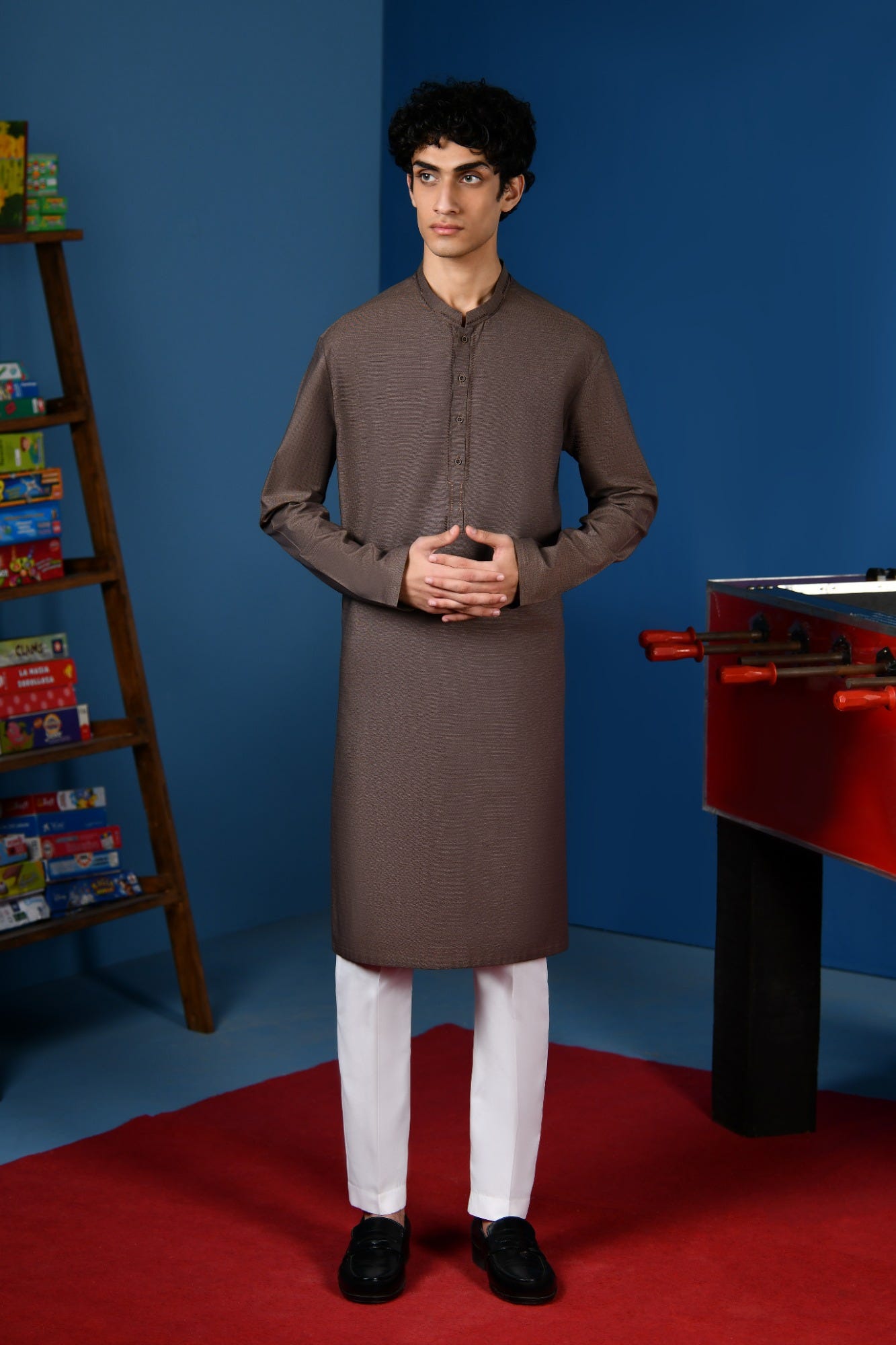 Brown Cotton Teen Boy's Kurta | Jtk-A-34570