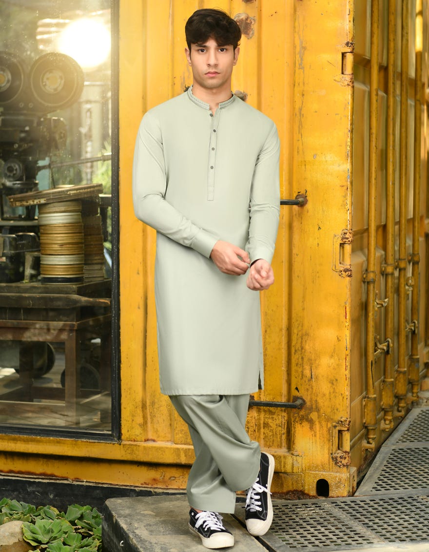 Light Green Cotton Teen Boy's Kameez Shalwar | Jtks-S-34592