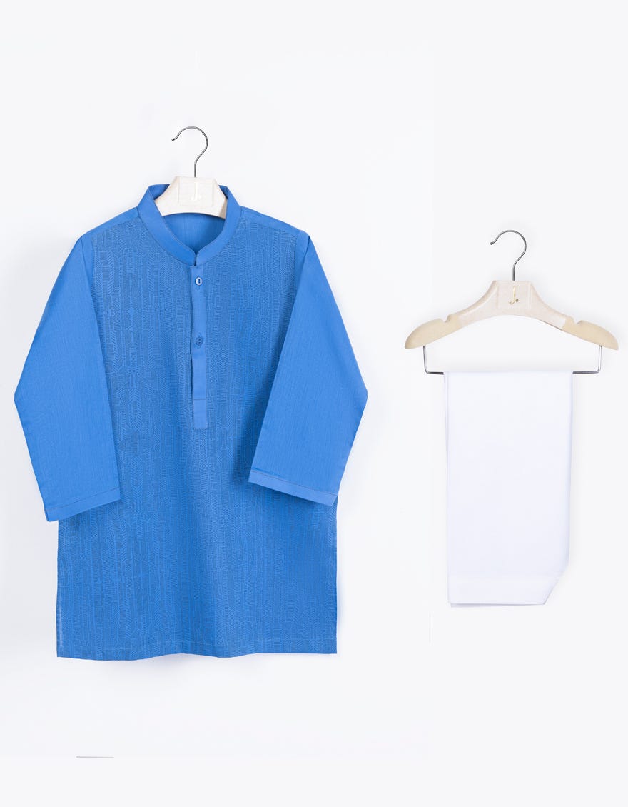 Blue Cotton Infant Kameez Shalwar | Jjiks-S-34594