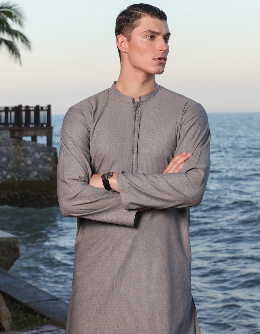 Sand Cotton Men's Kurta | Jjk-S-34603