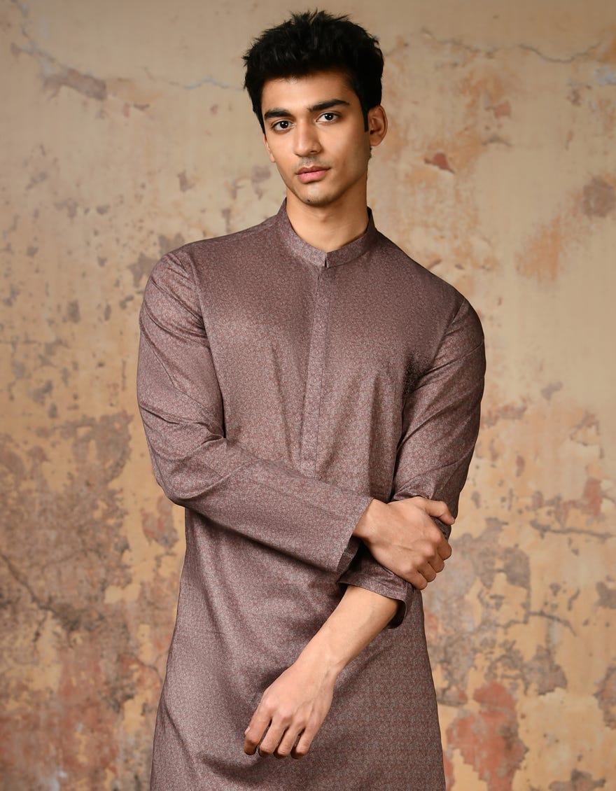 Plum Cotton Men's Kurta | Jjk-S-34634