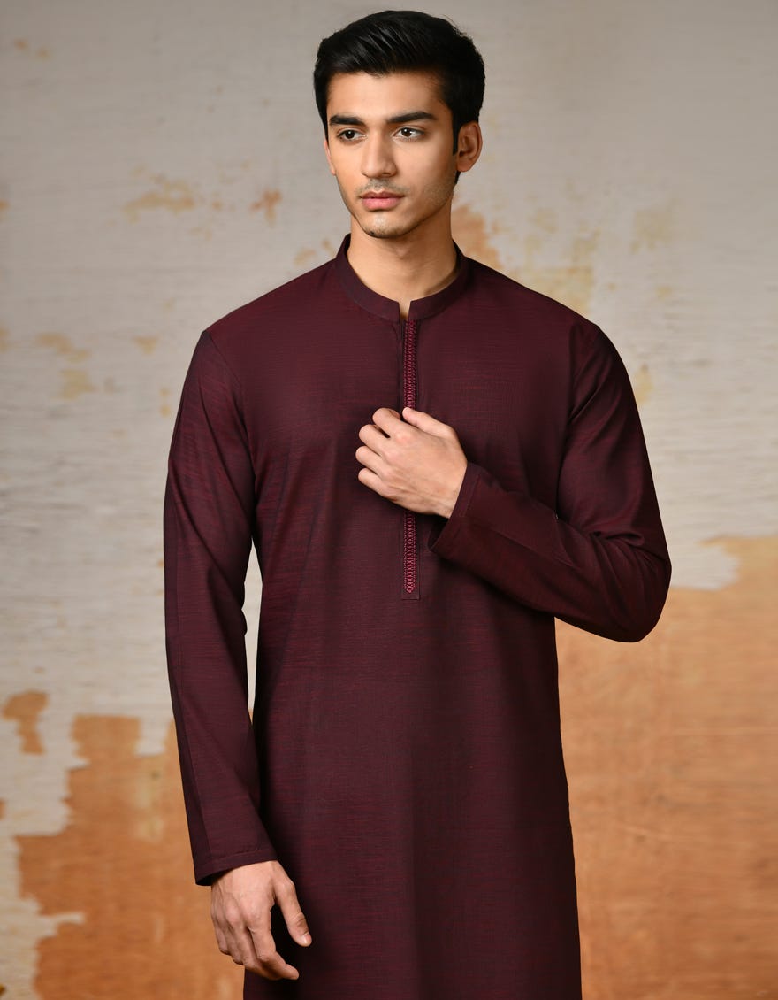 Maroon Men's Kurta | Jjk-A-34635