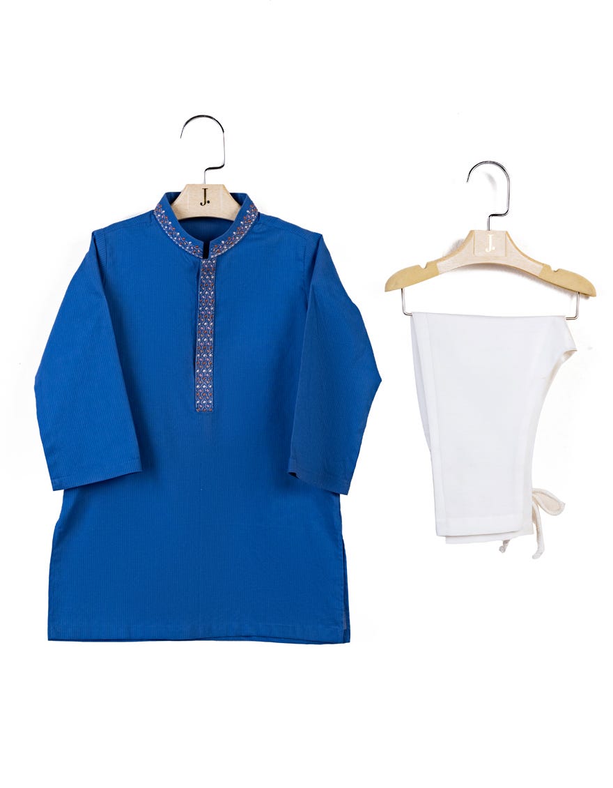 Blue Cotton Kameez Shalwar | Jjiks-A-34642