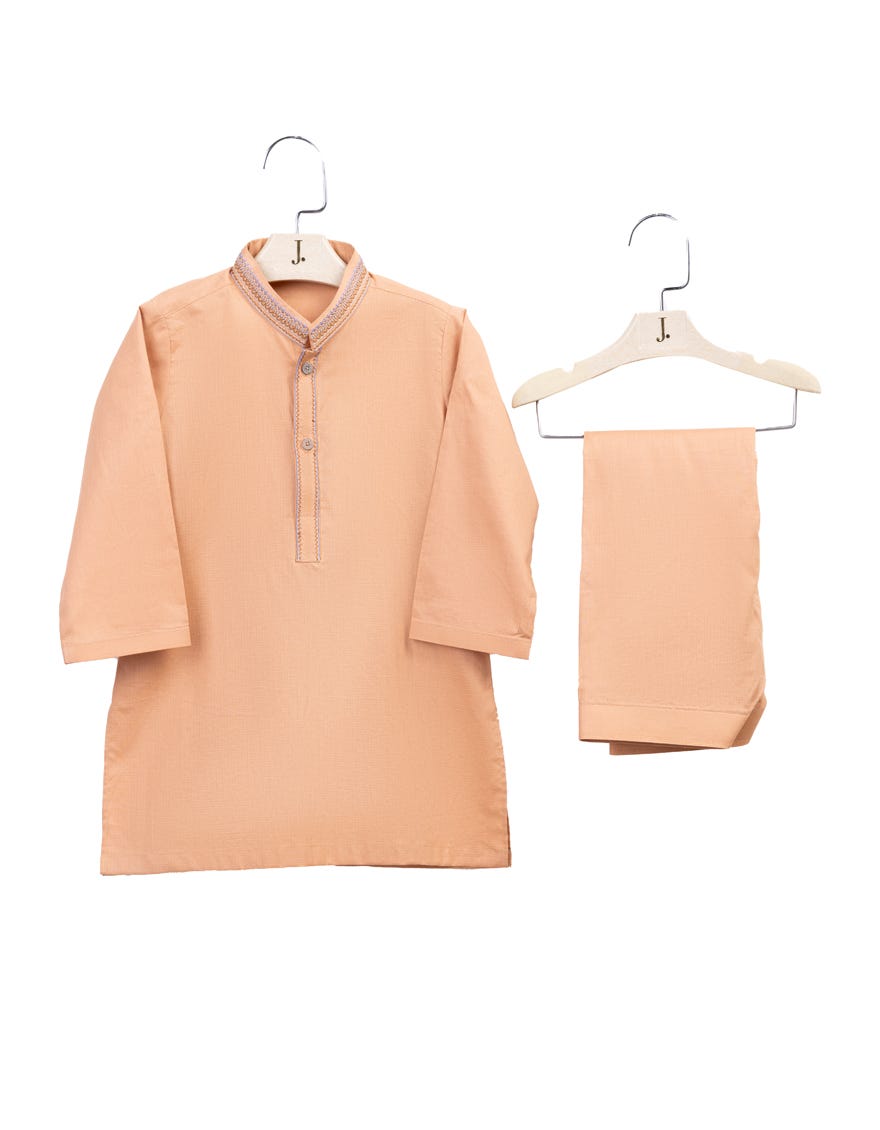Light Orange Cotton Kameez Shalwar | Jjiks-S-34644