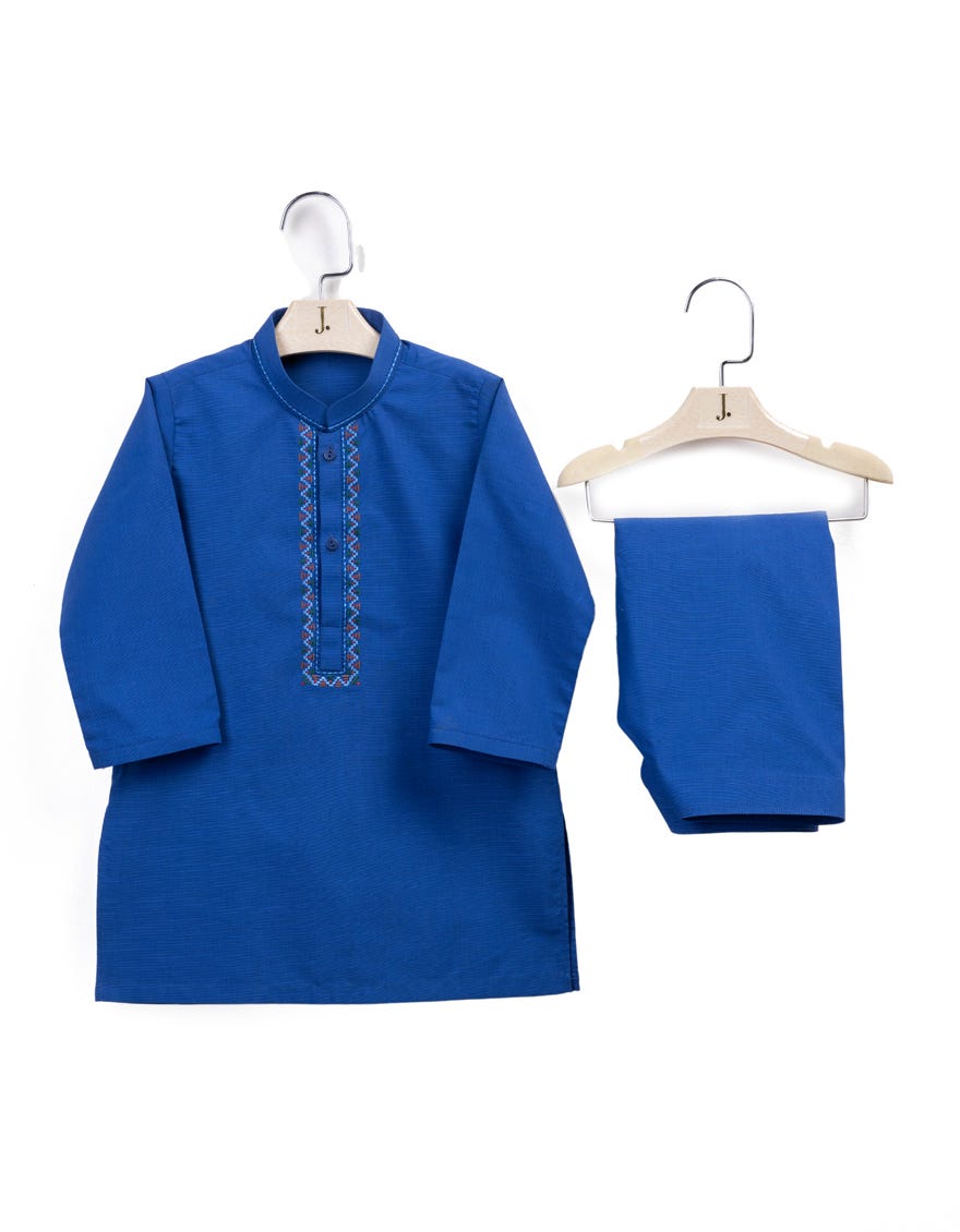 Royal Blue Blended Kameez Shalwar | Jjiks-S-34662