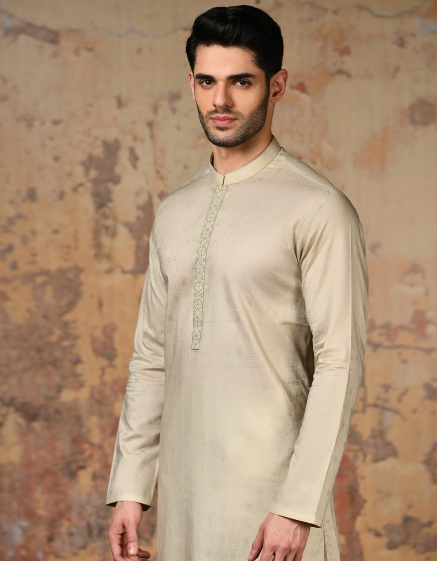 Sand Blended Men's Kurta | Jjk-S-34669