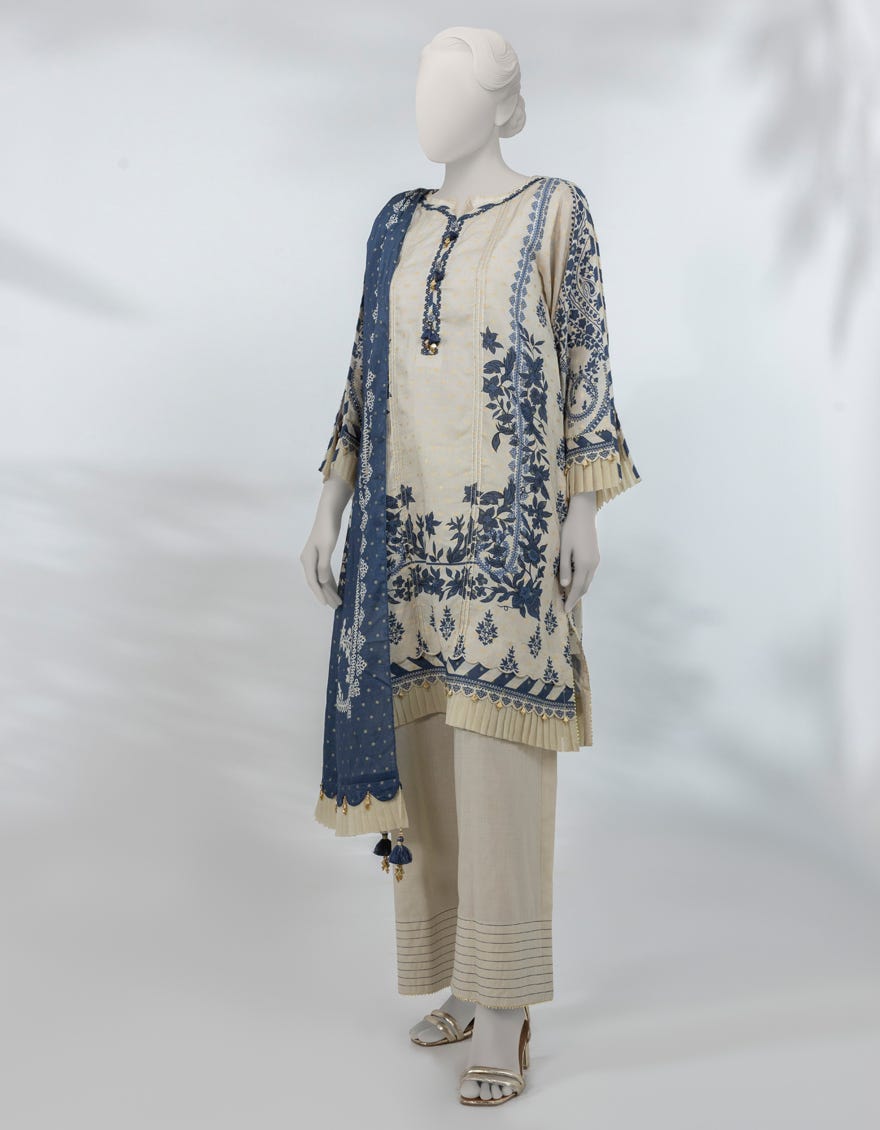 MULTICOLOR JACQUARD DIGITAL PRINTED UNSTITCHED 3PC
