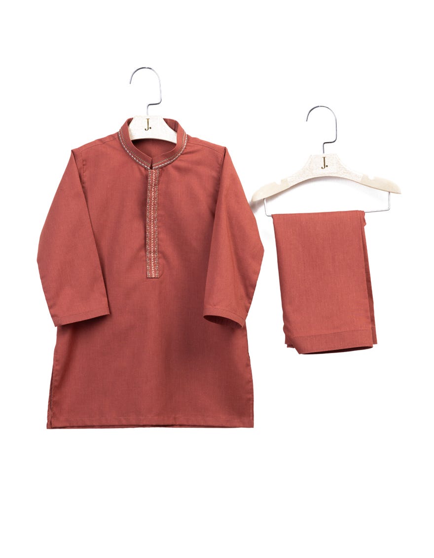 Rust Blended Kameez Shalwar | Jjiks-S-34671