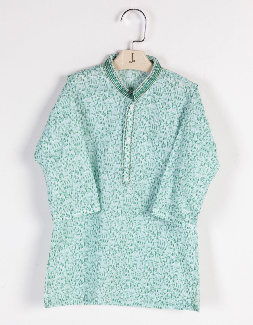 Green Cotton Kameez Shalwar | Jjiks-S-34675