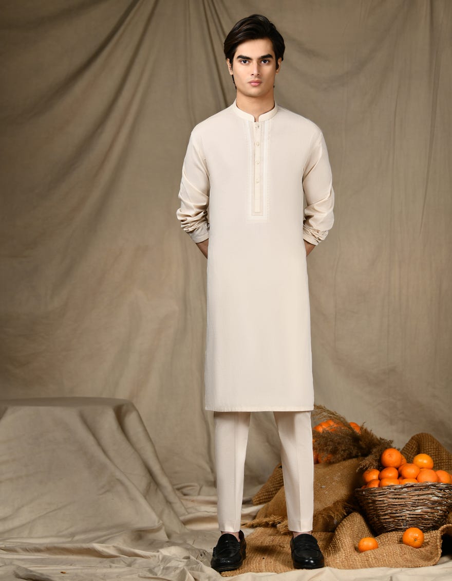 BEIGE KURTA PAJAMA | JTKP-S-34679