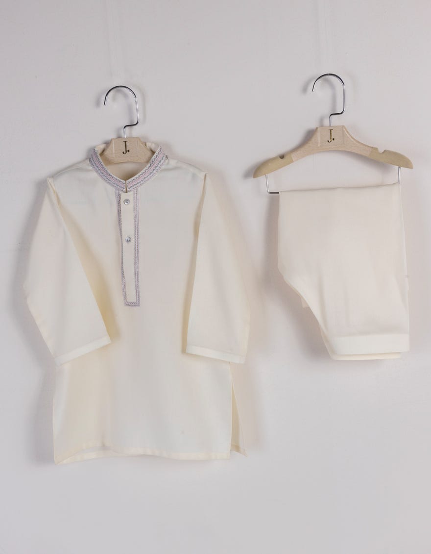 Cream Blended Kameez Shalwar | Jjiks-S-34693