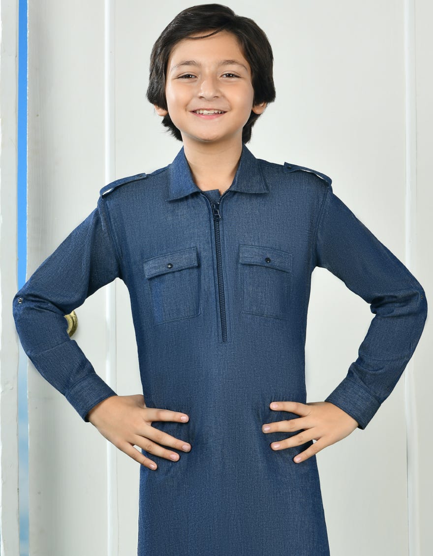 BLUE BLENDED KURTA | JCK-A-34698