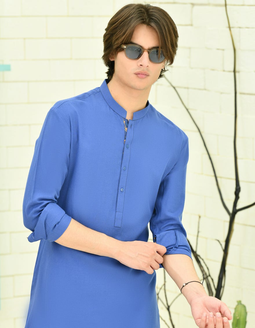 ELECTRIC BLUE COTTON KURTA | JTK-S-34713
