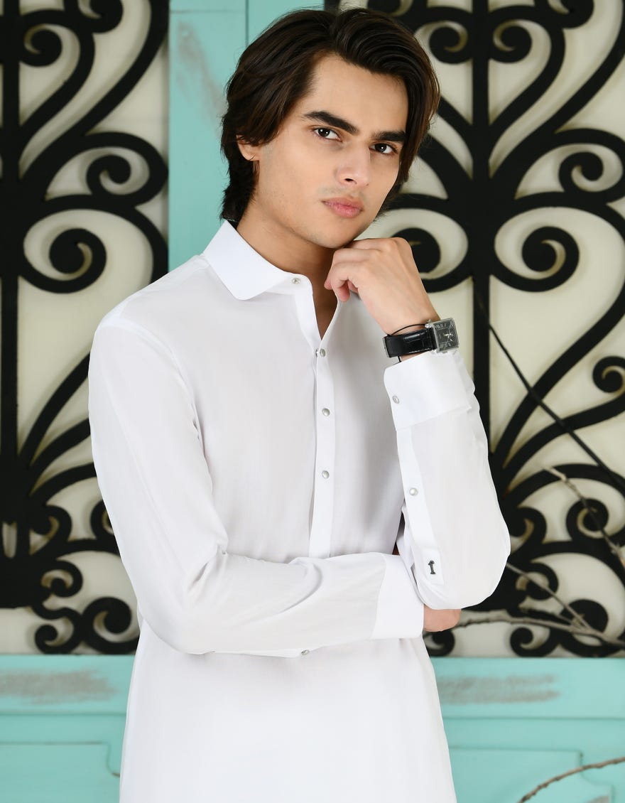 WHITE CVC KAMEEZ SHALWAR | JTKS-A-34720