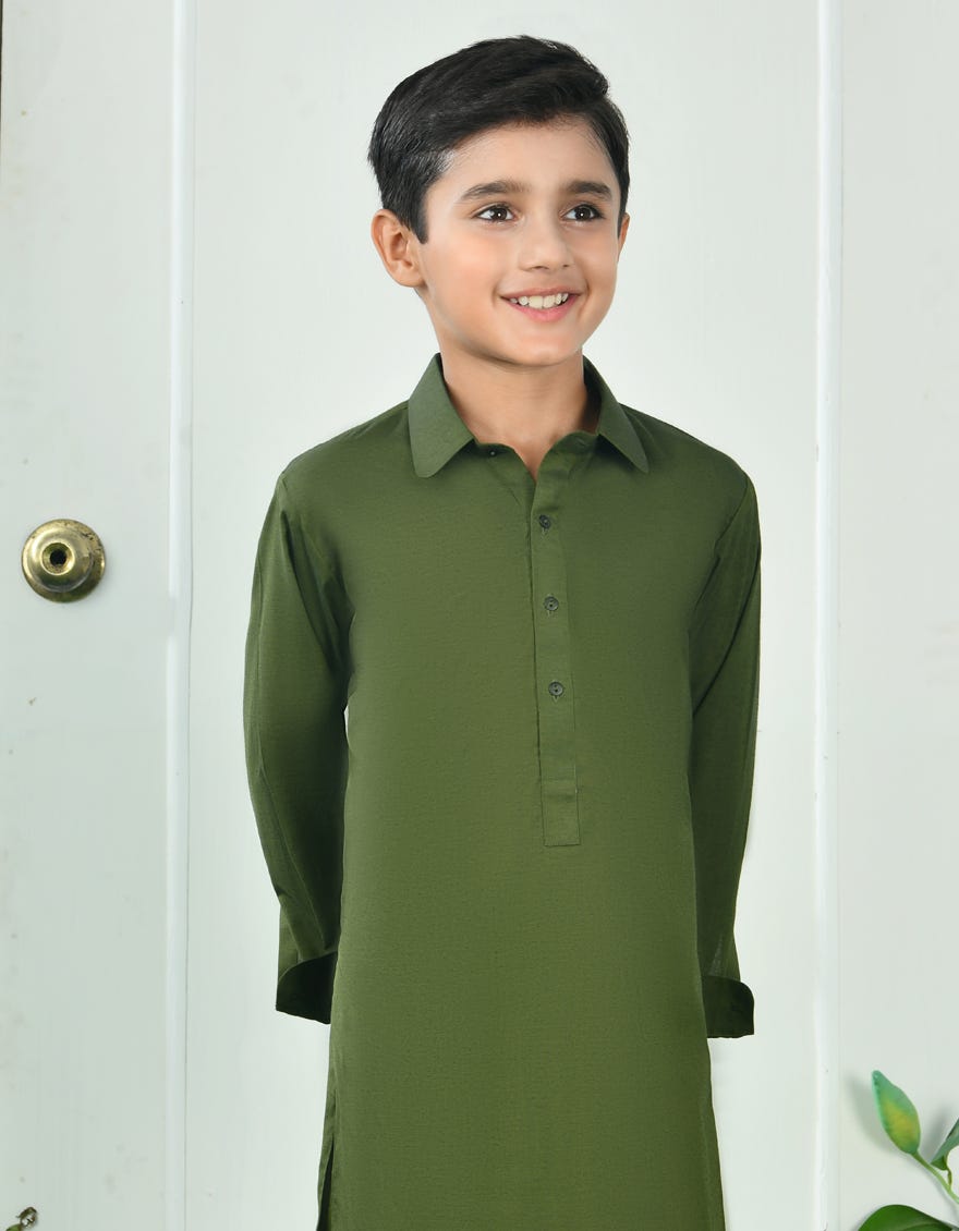 GREEN BLENDED KAMEEZ SHALWAR | JCKS-S-34731