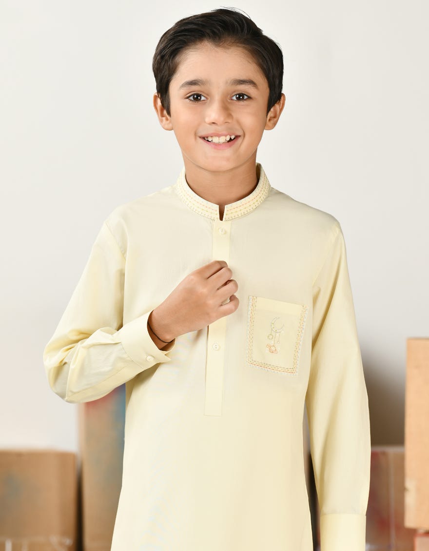 CREAM BLENDED KAMEEZ SHALWAR | JCKS-A-34741