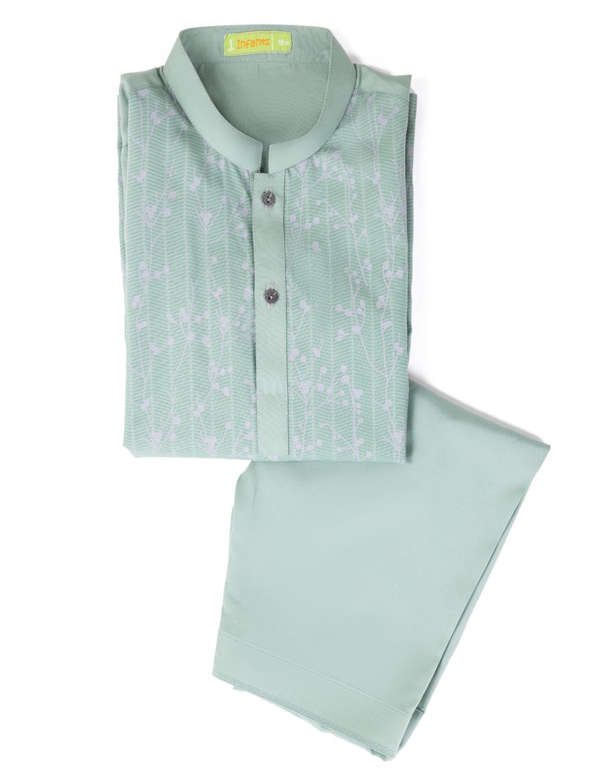 GREEN BLENDED KAMEEZ SHALWAR | JJIKS-A-34753