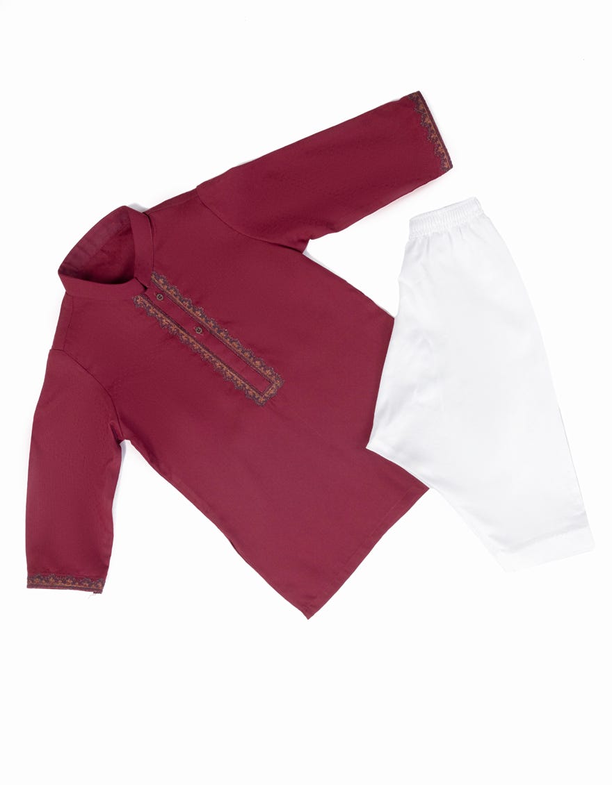 Maroon Blended Kameez Shalwar | Jjiks-A-34765