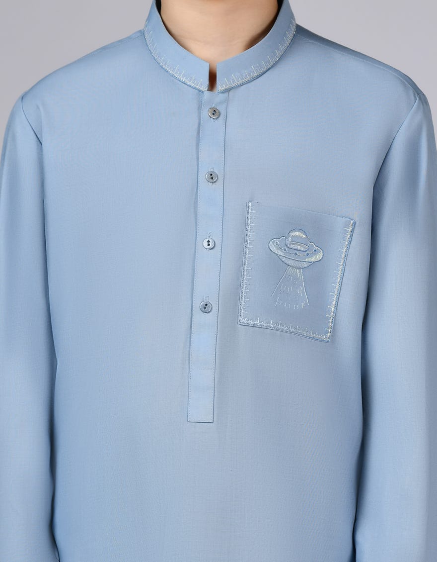 DULL BLUE BLENDED KAMEEZ SHALWAR | JCKS-A-34758