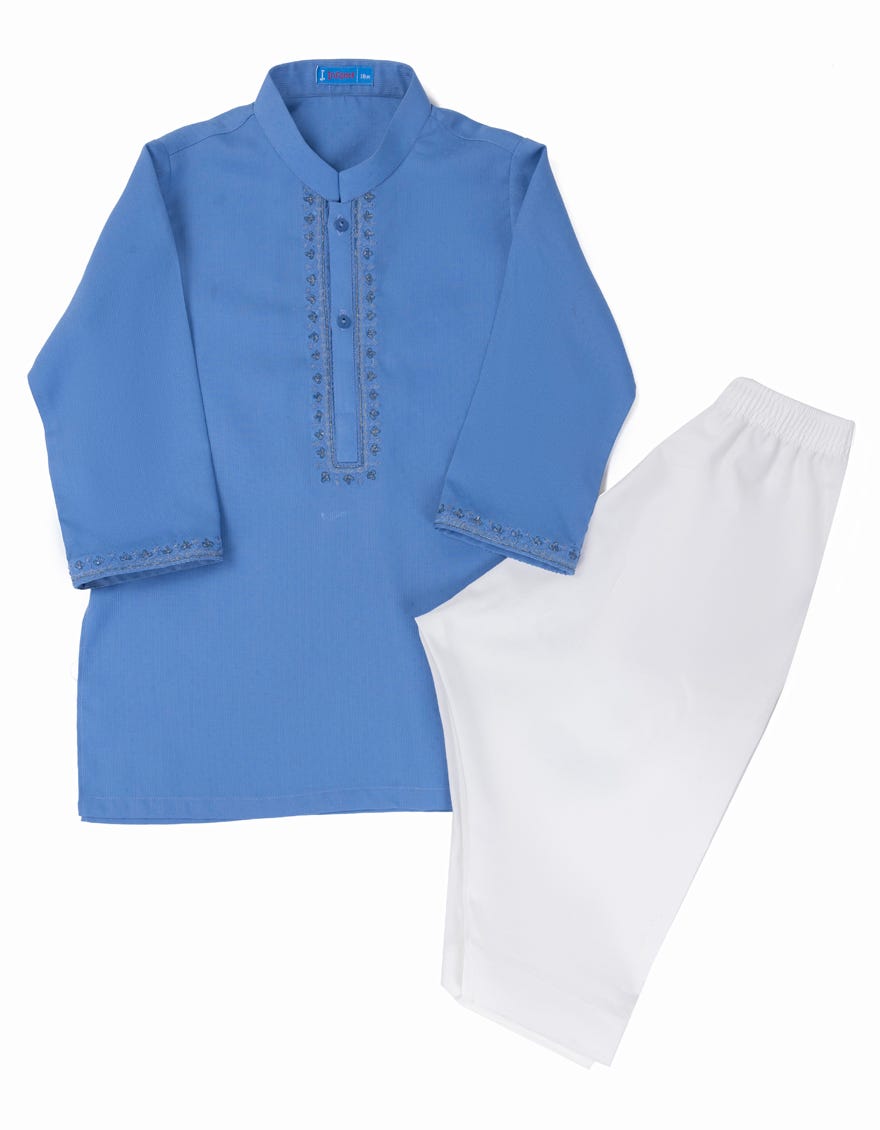 Light Blue Blended Kameez Shalwar | Jjiks-A-34763